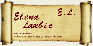 Elena Lambić vizit kartica